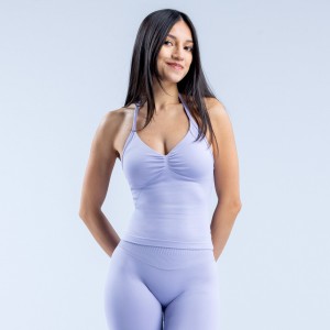 Τοπ DFYNE Impact Longline Strappy γυναικεια μωβ | 814579PEJ