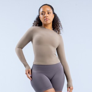 Τοπ DFYNE Origin Fitted Long Sleeve γυναικεια Χακί | 056498TWO
