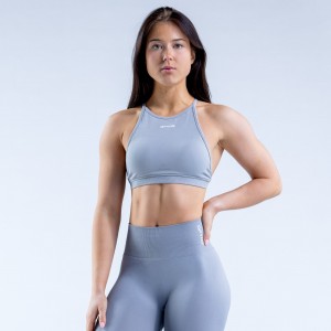 Αθλητικο Σουτιεν DFYNE Dynamic High Neck Backless γυναικεια ανοιχτο γκρι | 739246VGY