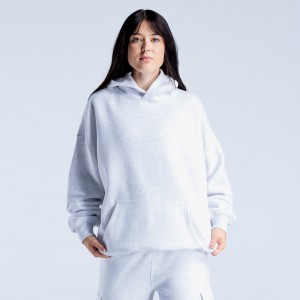 Φουτερ με Κουκουλα DFYNE Lanyi Edit Oversized γυναικεια γκρι | 071439IJA