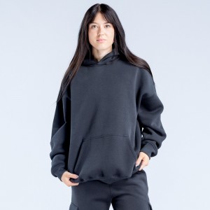 Φουτερ με Κουκουλα DFYNE Lanyi Edit Oversized γυναικεια μαυρα | 284563AYU