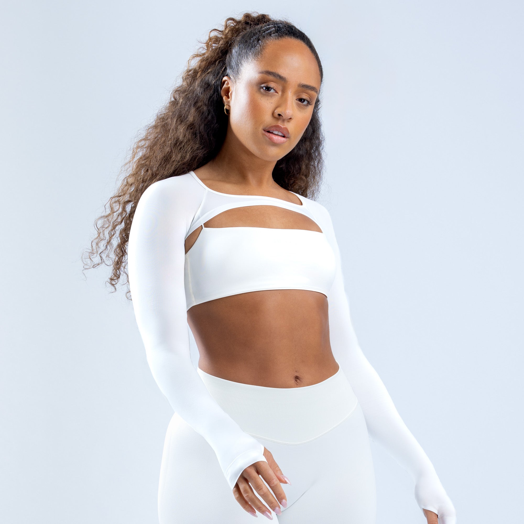 Shrug DFYNE Defy Long Sleeve γυναικεια ασπρα | 187964ZKY