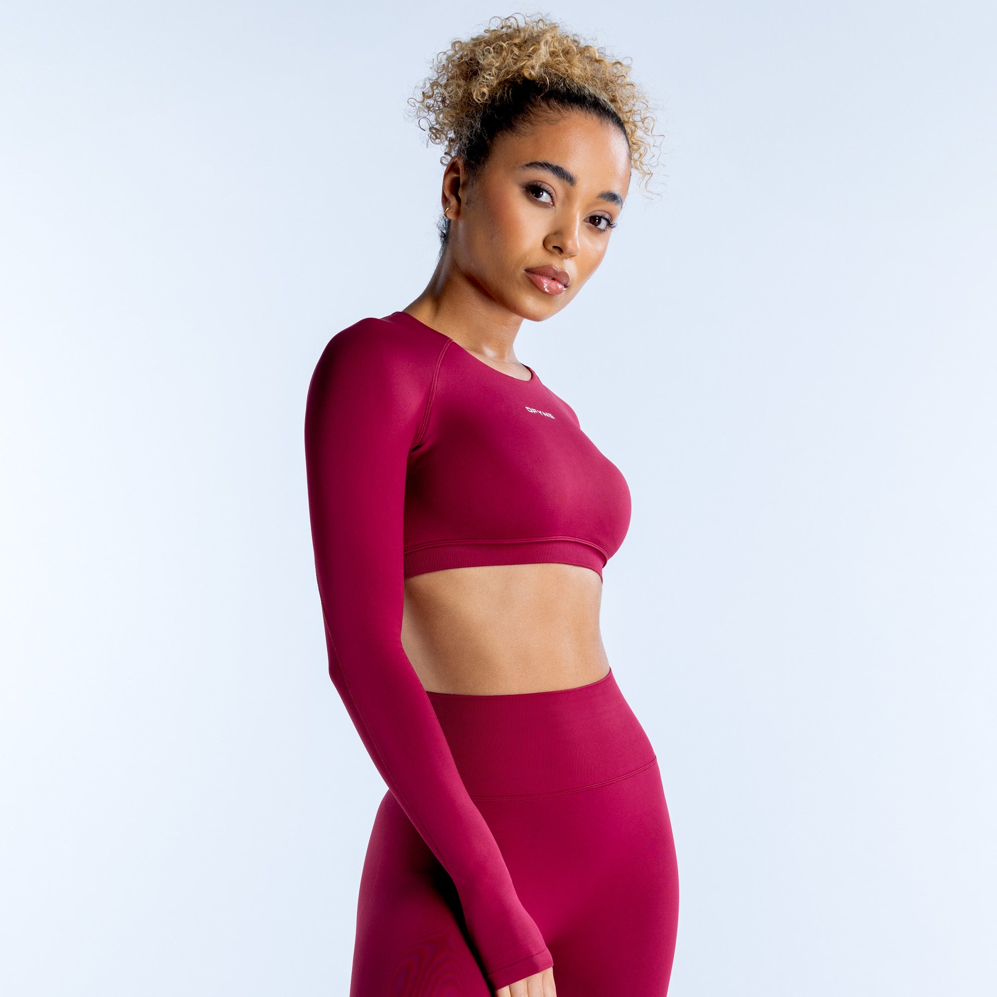 Τοπ DFYNE Dynamic Long Sleeve Crop γυναικεια φουξια | 524713GLN