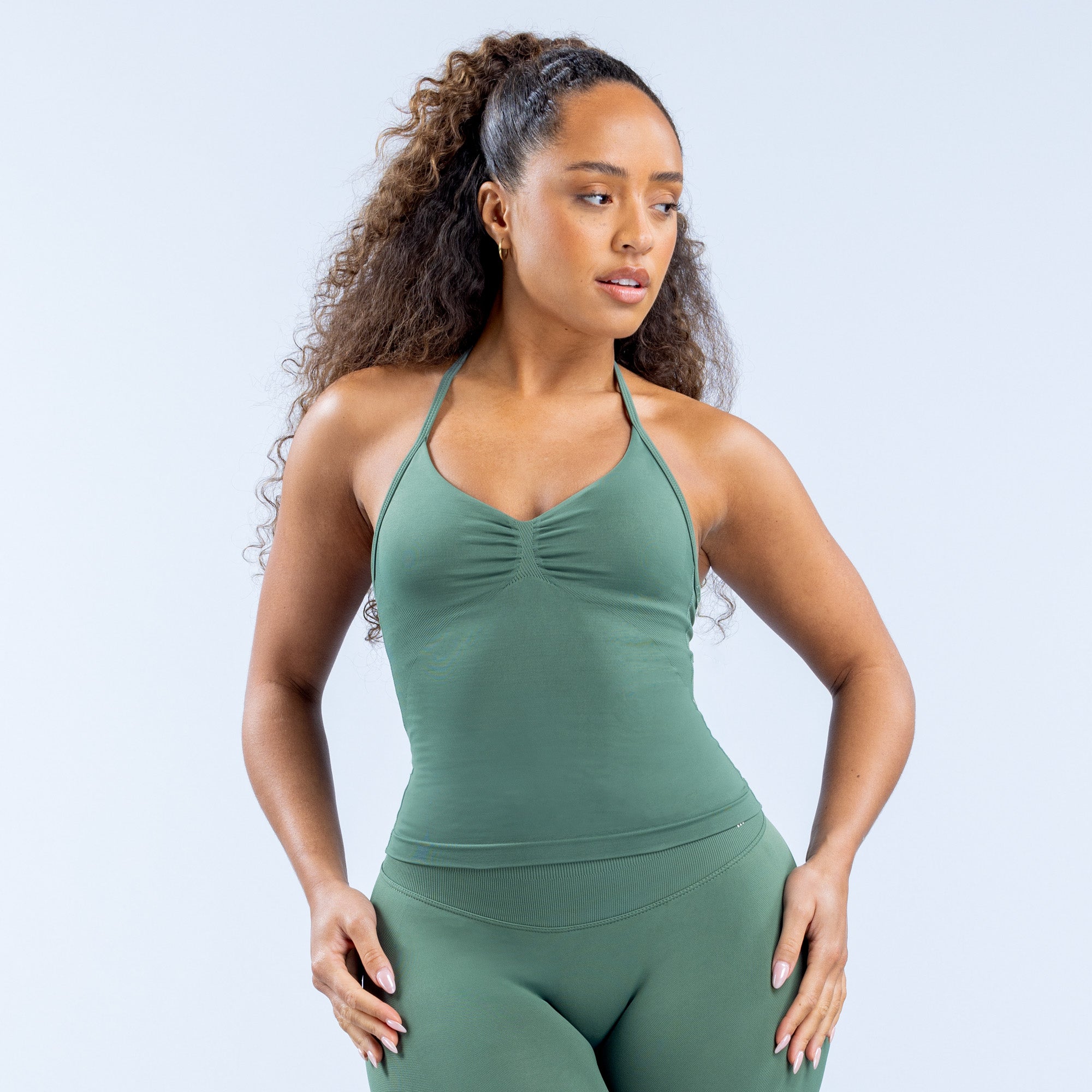 Τοπ DFYNE Impact Longline Strappy γυναικεια πρασινο | 643512VWD