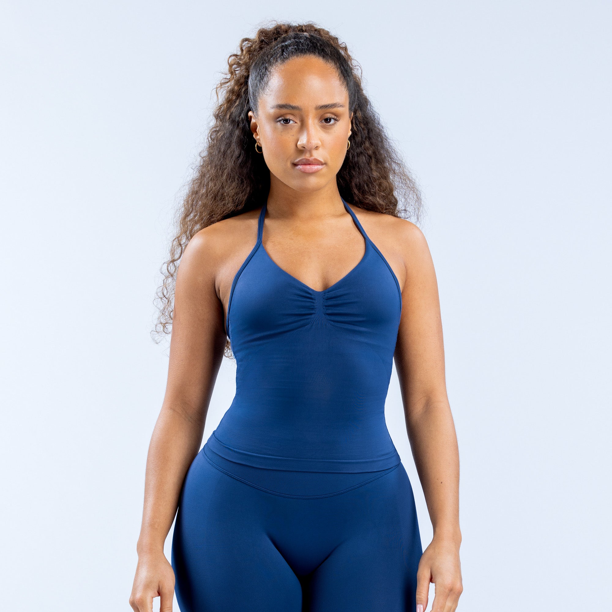 Τοπ DFYNE Impact Longline Strappy γυναικεια σκουρο μπλε | 415023XBC