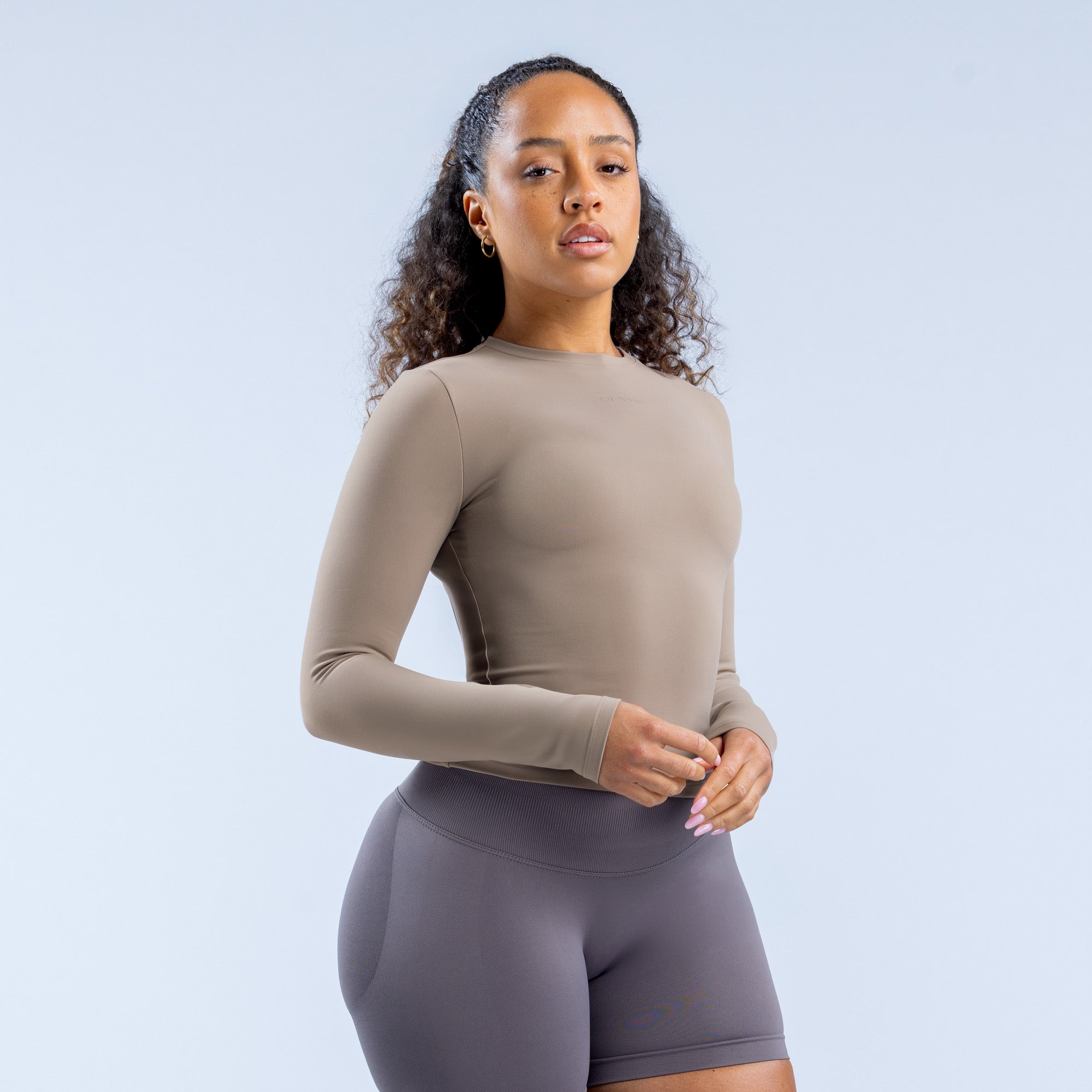 Τοπ DFYNE Origin Fitted Long Sleeve γυναικεια Χακί | 056498TWO