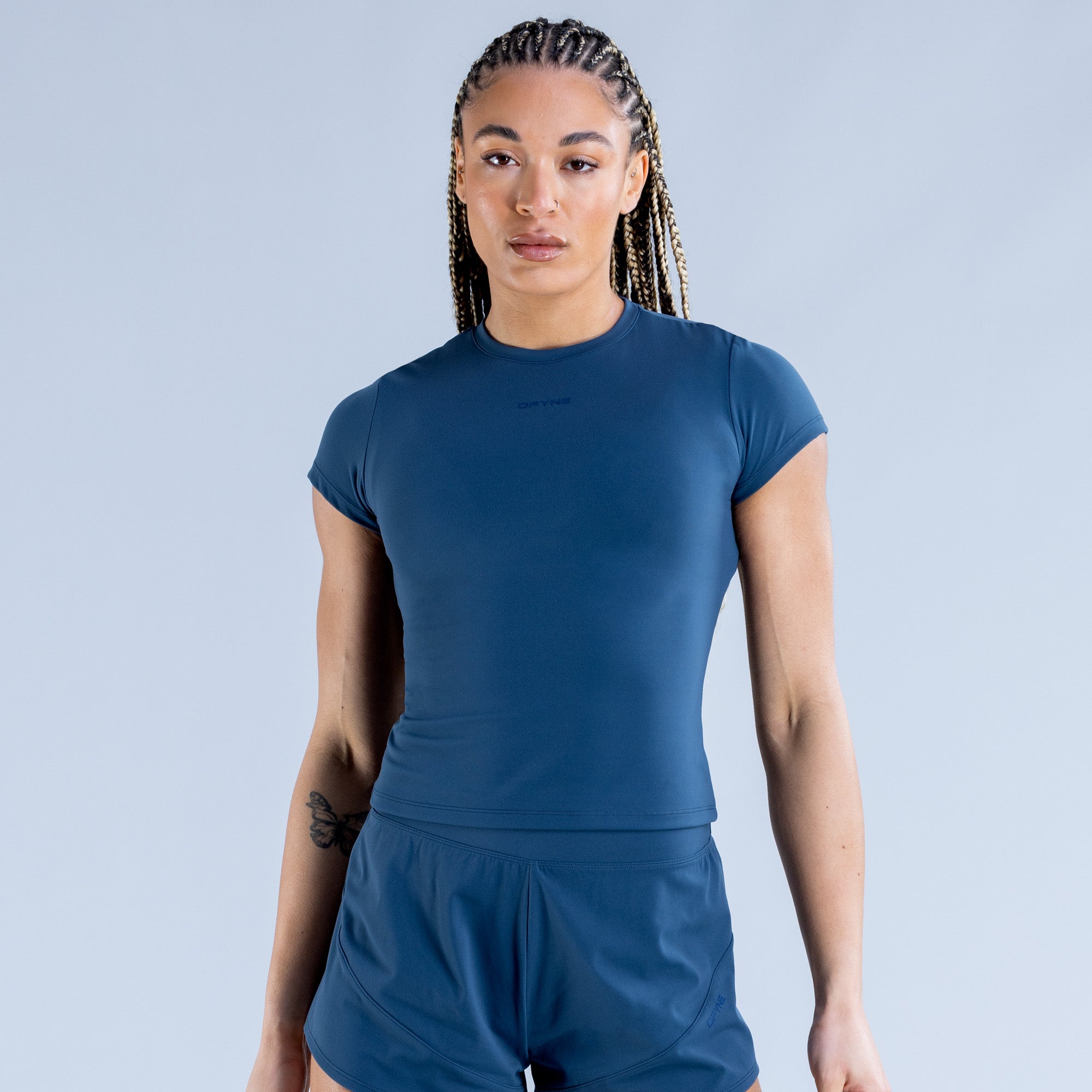 Μπλουζακι DFYNE Origin Fitted γυναικεια μπλε | 134268BEX