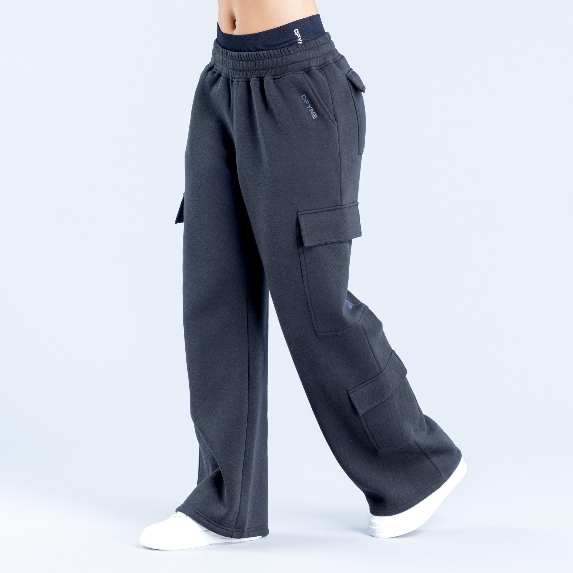 Παντελονι Jogger DFYNE Lanyi Edit Wide Leg Cargo γυναικεια μαυρα | 036789DAC
