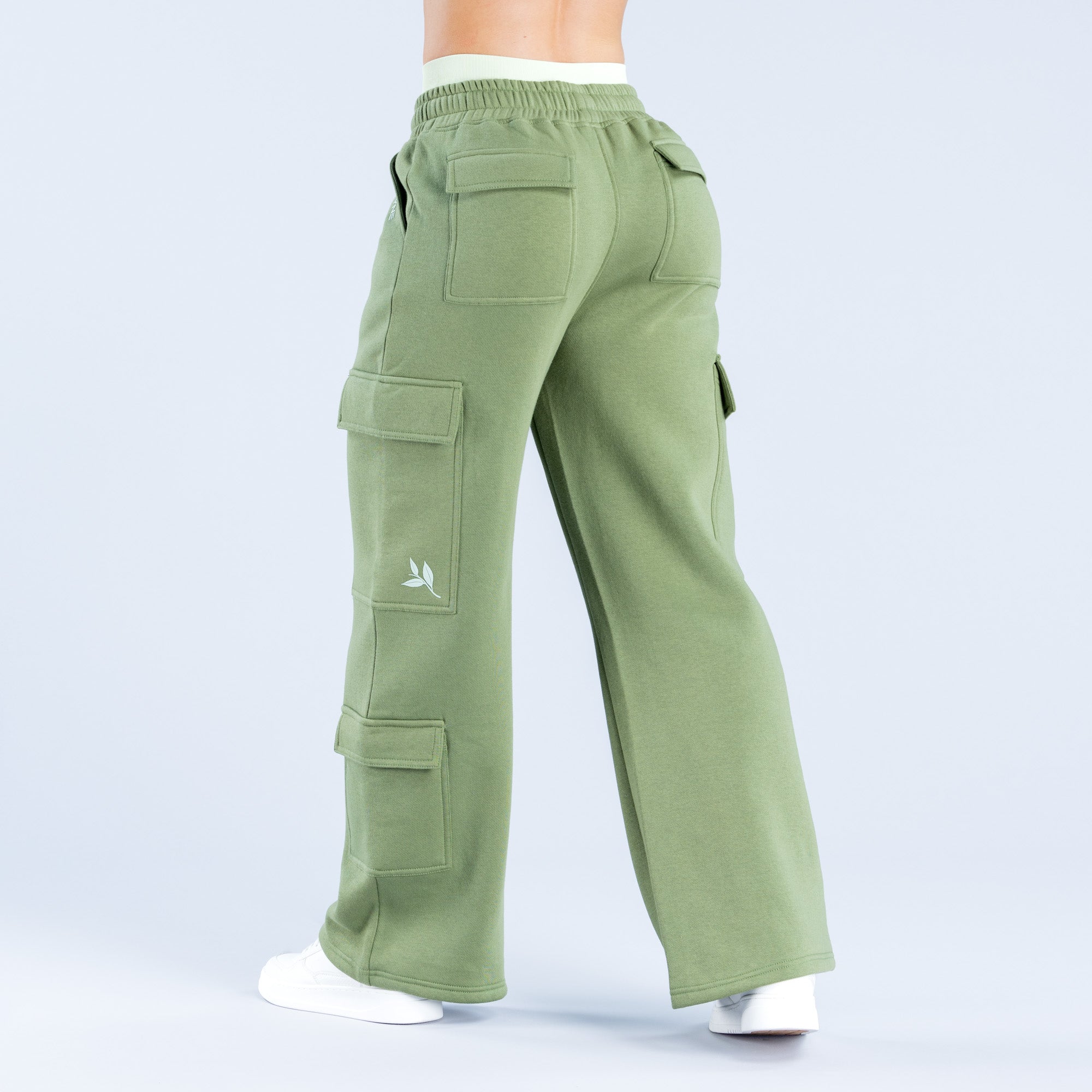 Παντελονι Jogger DFYNE Lanyi Edit Wide Leg Cargo γυναικεια βαθυ πρασινο | 413852TNG