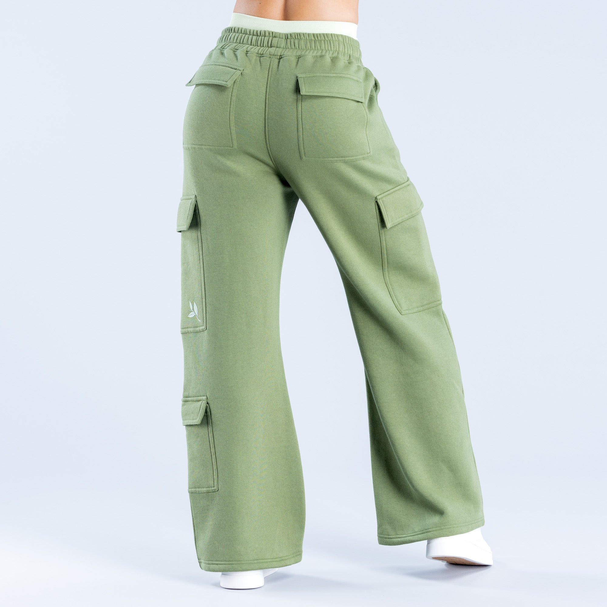 Παντελονι Jogger DFYNE Lanyi Edit Wide Leg Cargo γυναικεια βαθυ πρασινο | 413852TNG