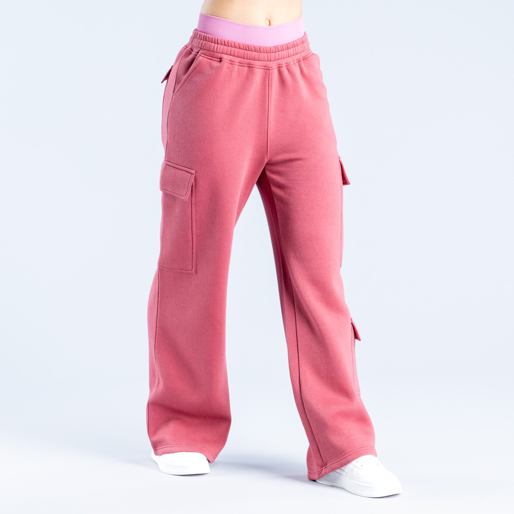 Παντελονι Jogger DFYNE Lanyi Edit Wide Leg Cargo γυναικεια βαθυ ροζ | 516027HPO