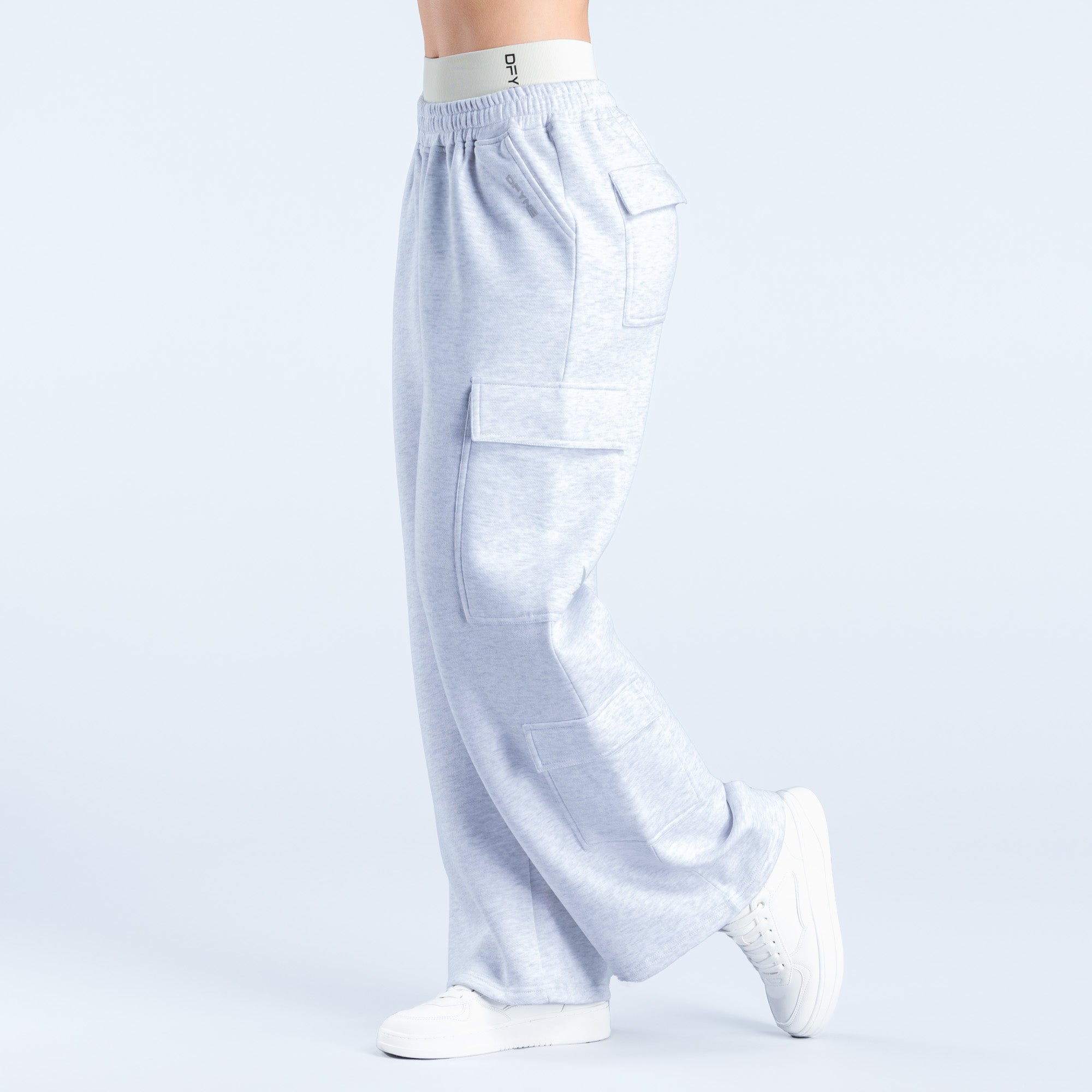Παντελονι Jogger DFYNE Lanyi Edit Wide Leg Cargo γυναικεια γκρι | 790816PXT
