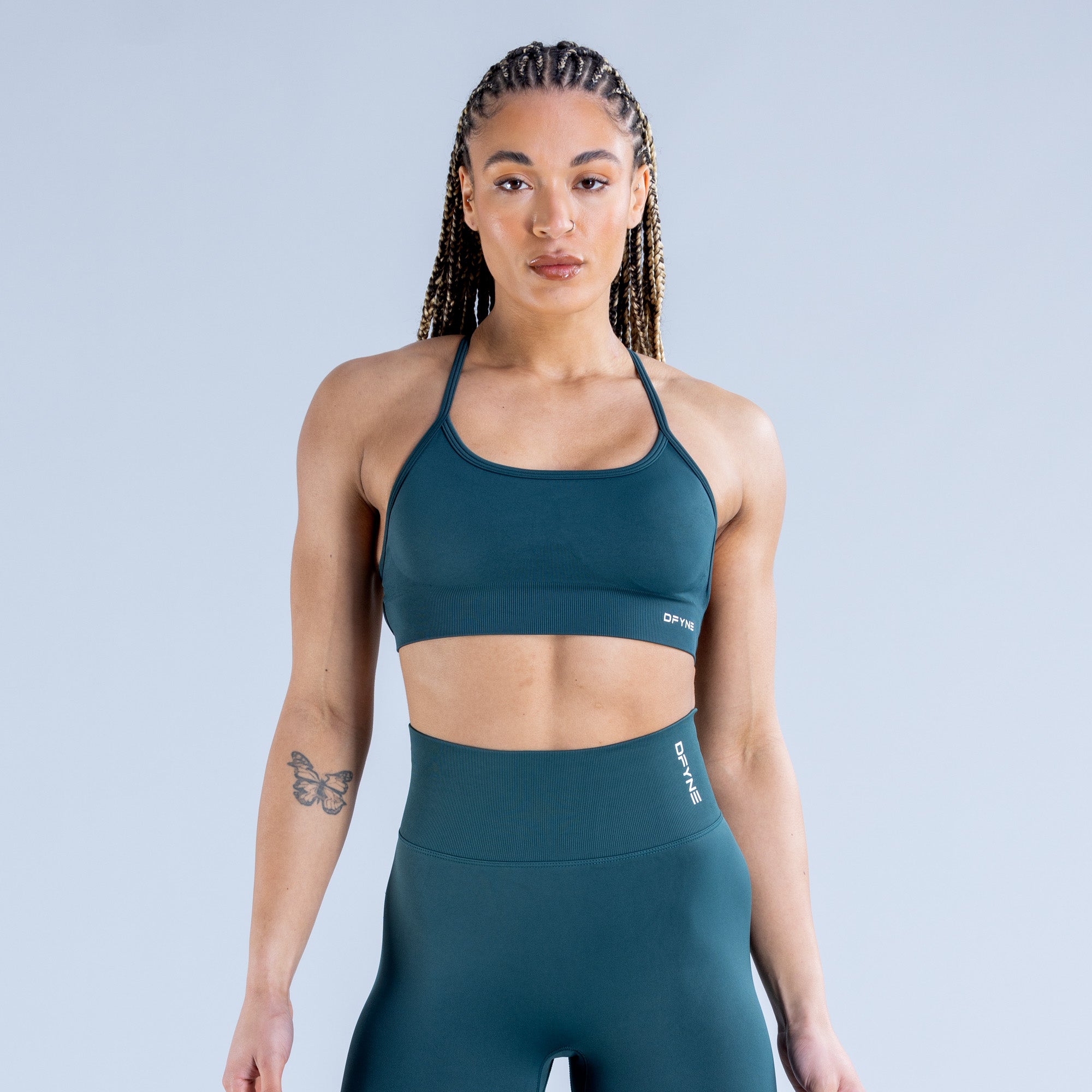 Αθλητικο Σουτιεν DFYNE Dynamic Backless γυναικεια σκούρο τυρκουάζ πρασινο | 504136XZC