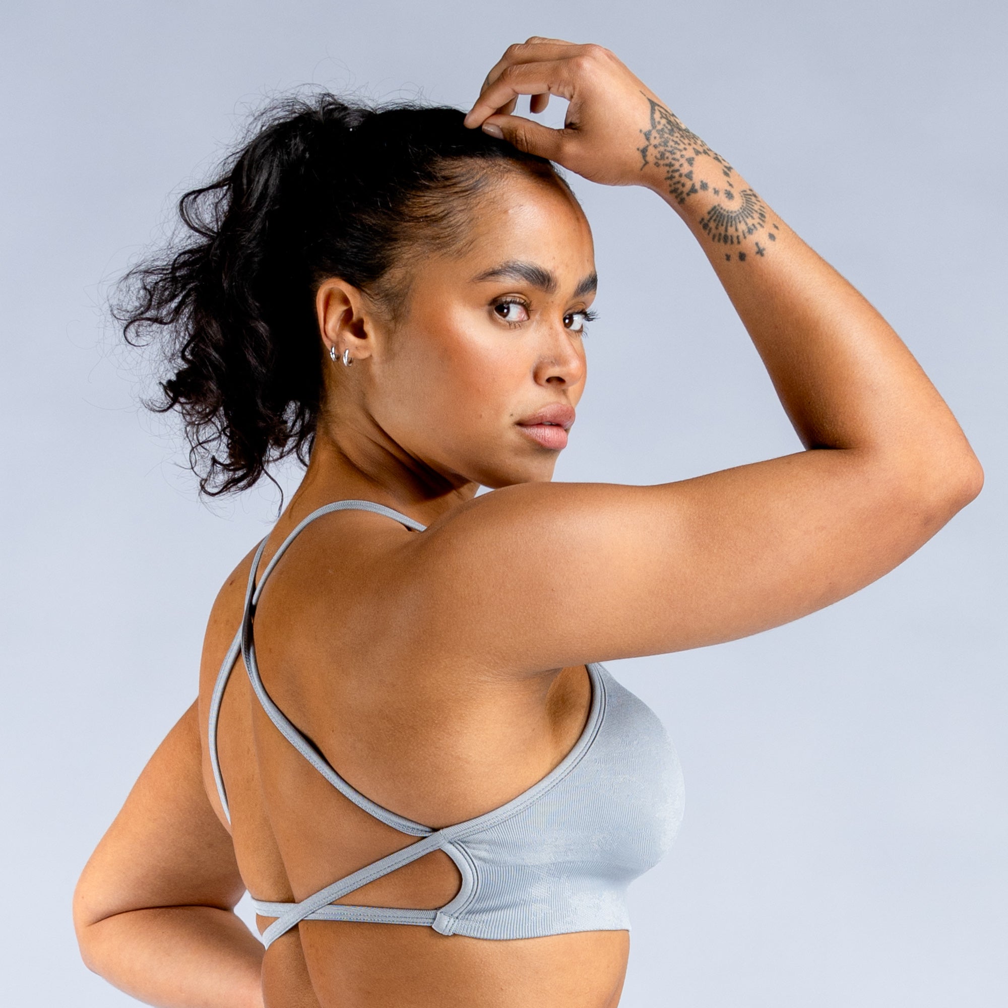 Αθλητικο Σουτιεν DFYNE Dynamic Mist Backless γυναικεια ανοιχτο γκρι ασπρα | 709163DTV