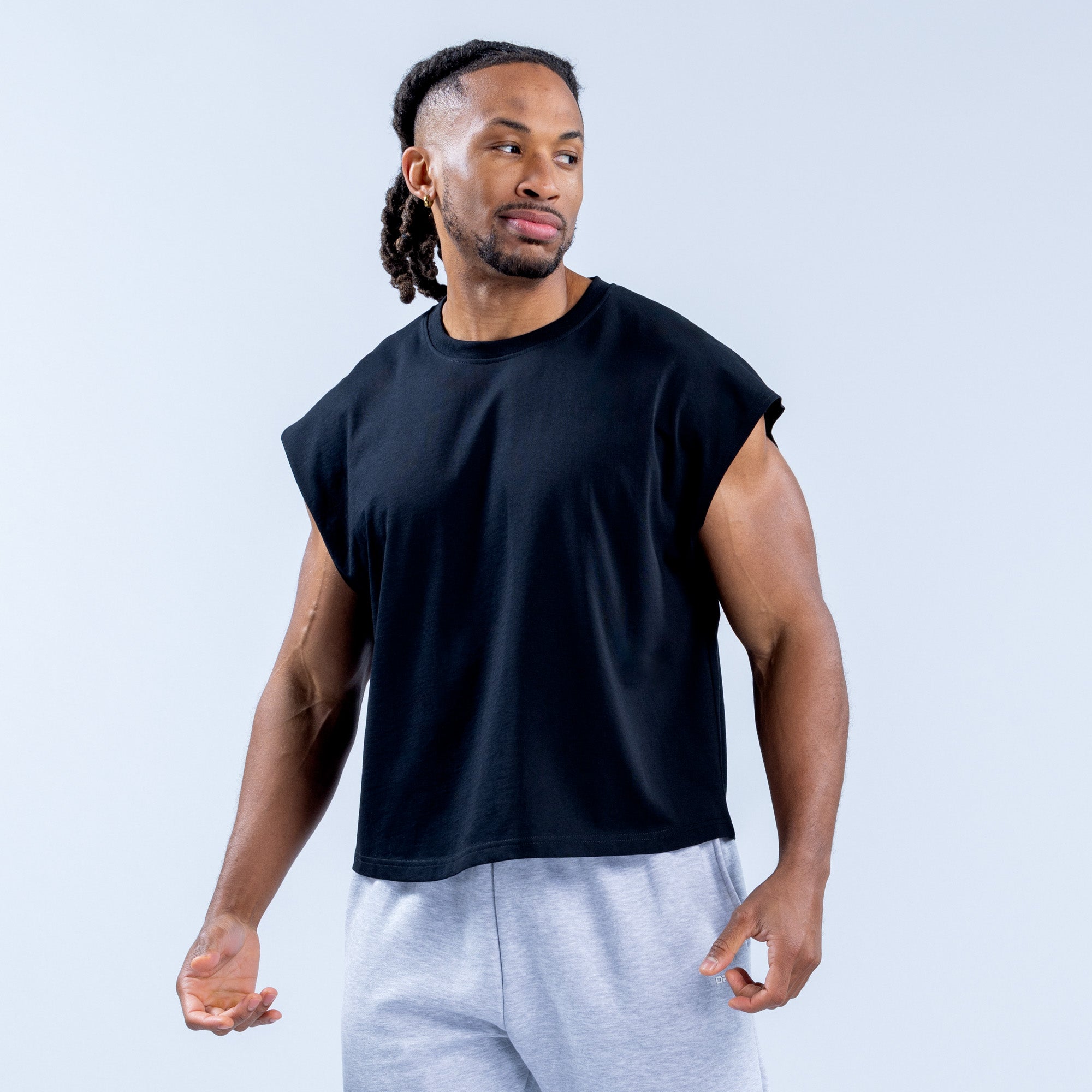 Μπλουζακια Αμανικα DFYNE Signature Crop ανδρικα μαυρα | 571089YID