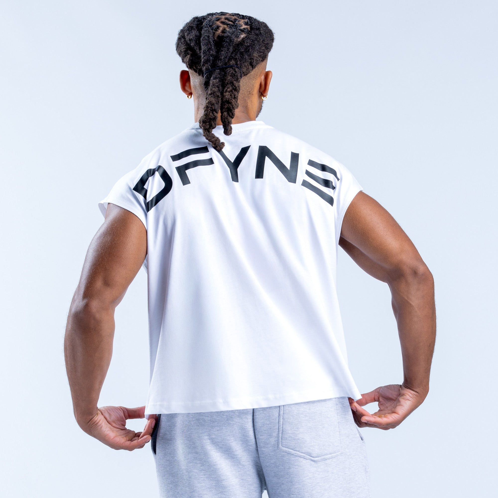 Μπλουζακια Αμανικα DFYNE Signature Crop ανδρικα ασπρα | 609517GEC