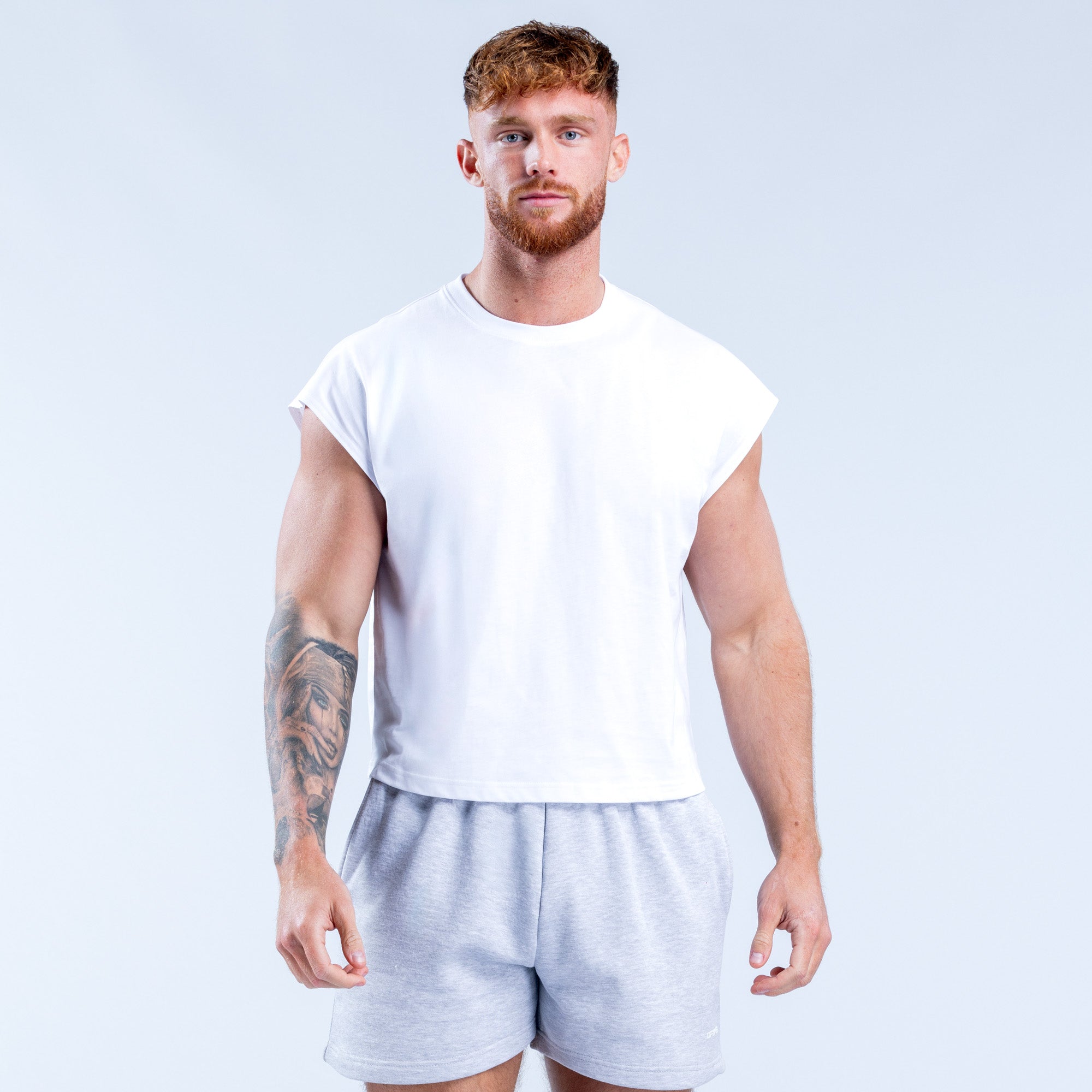 Μπλουζακια Αμανικα DFYNE Signature Crop ανδρικα ασπρα | 609517GEC