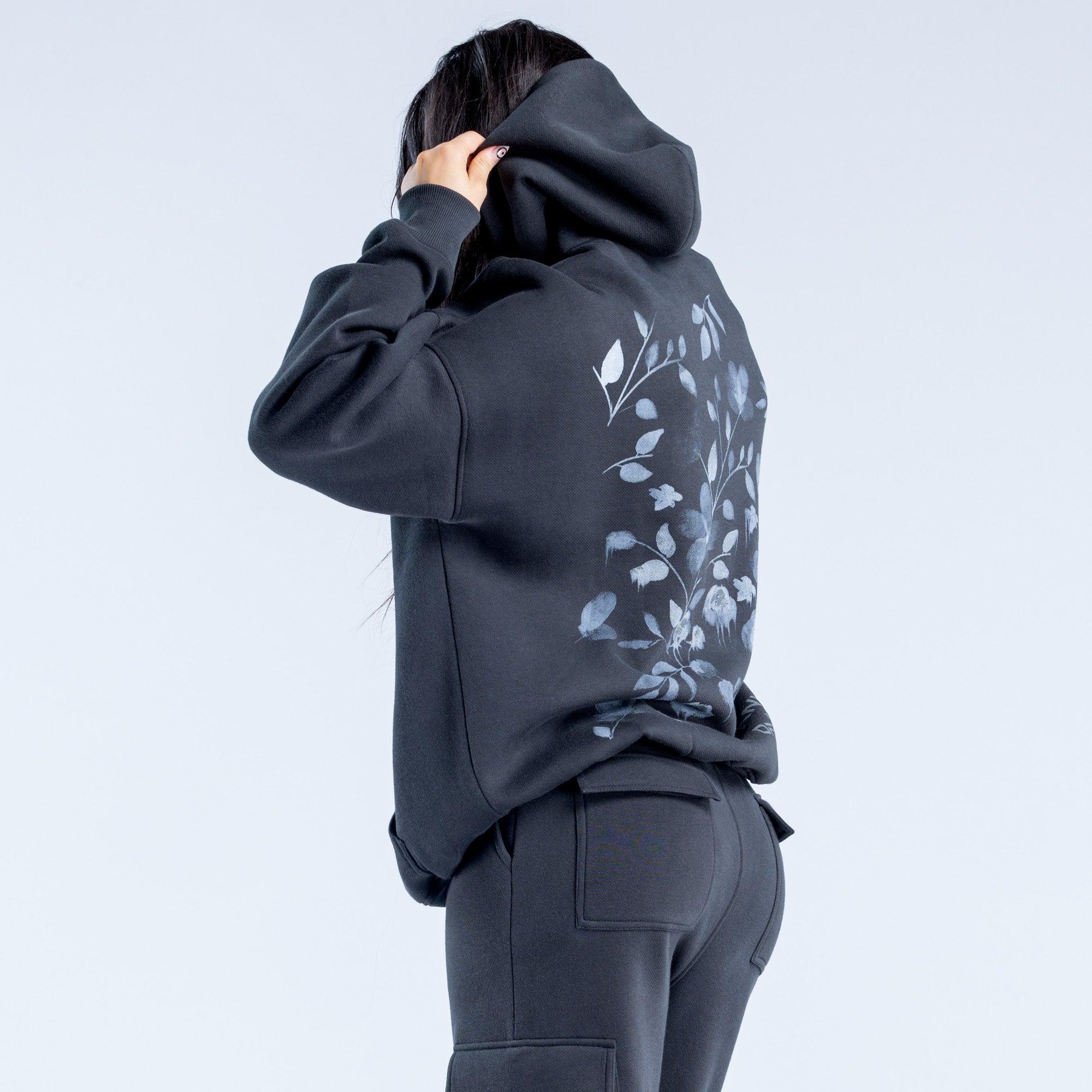 Φουτερ με Κουκουλα DFYNE Lanyi Edit Oversized γυναικεια μαυρα | 284563AYU