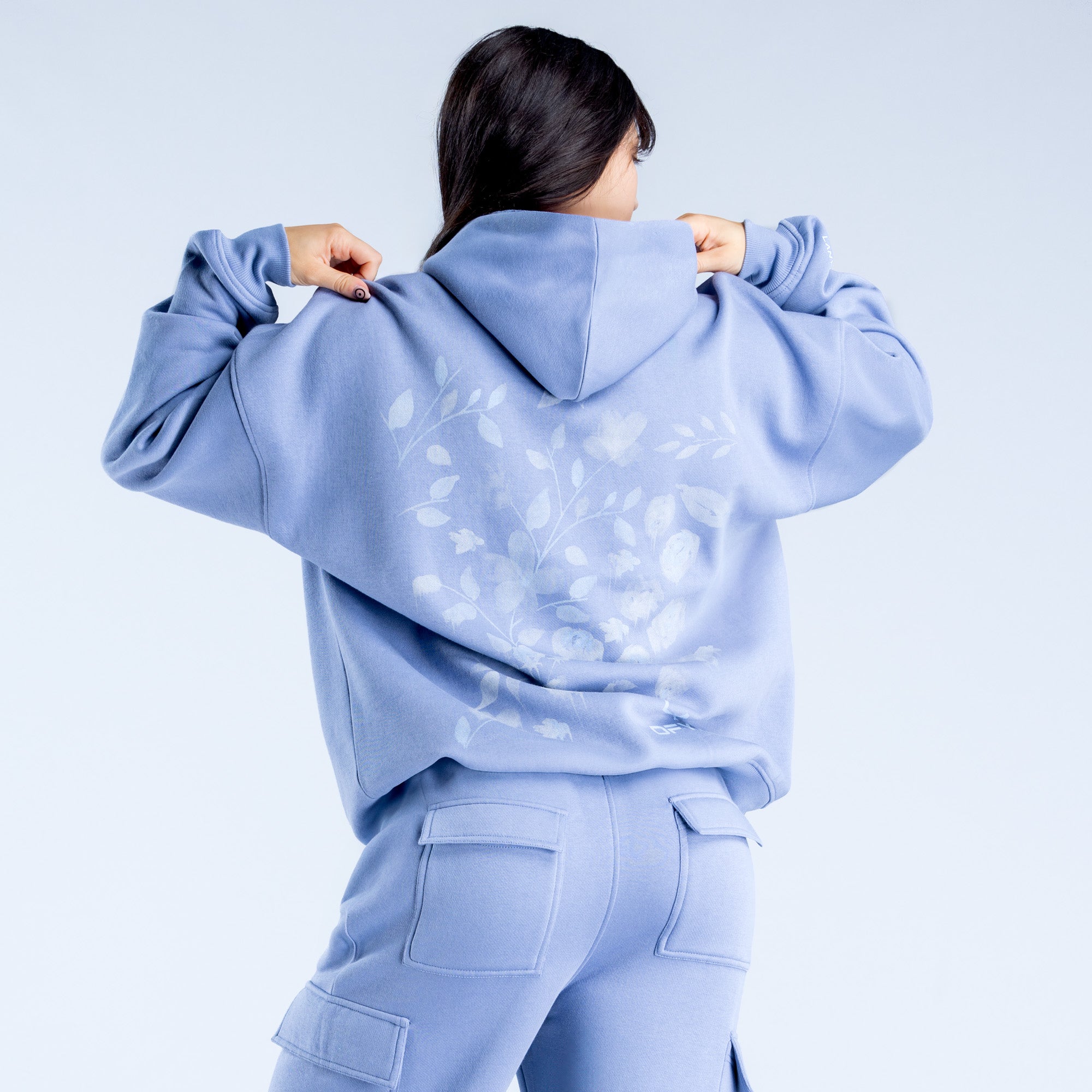 Φουτερ με Κουκουλα DFYNE Lanyi Edit Oversized γυναικεια μπλε | 964085MXK