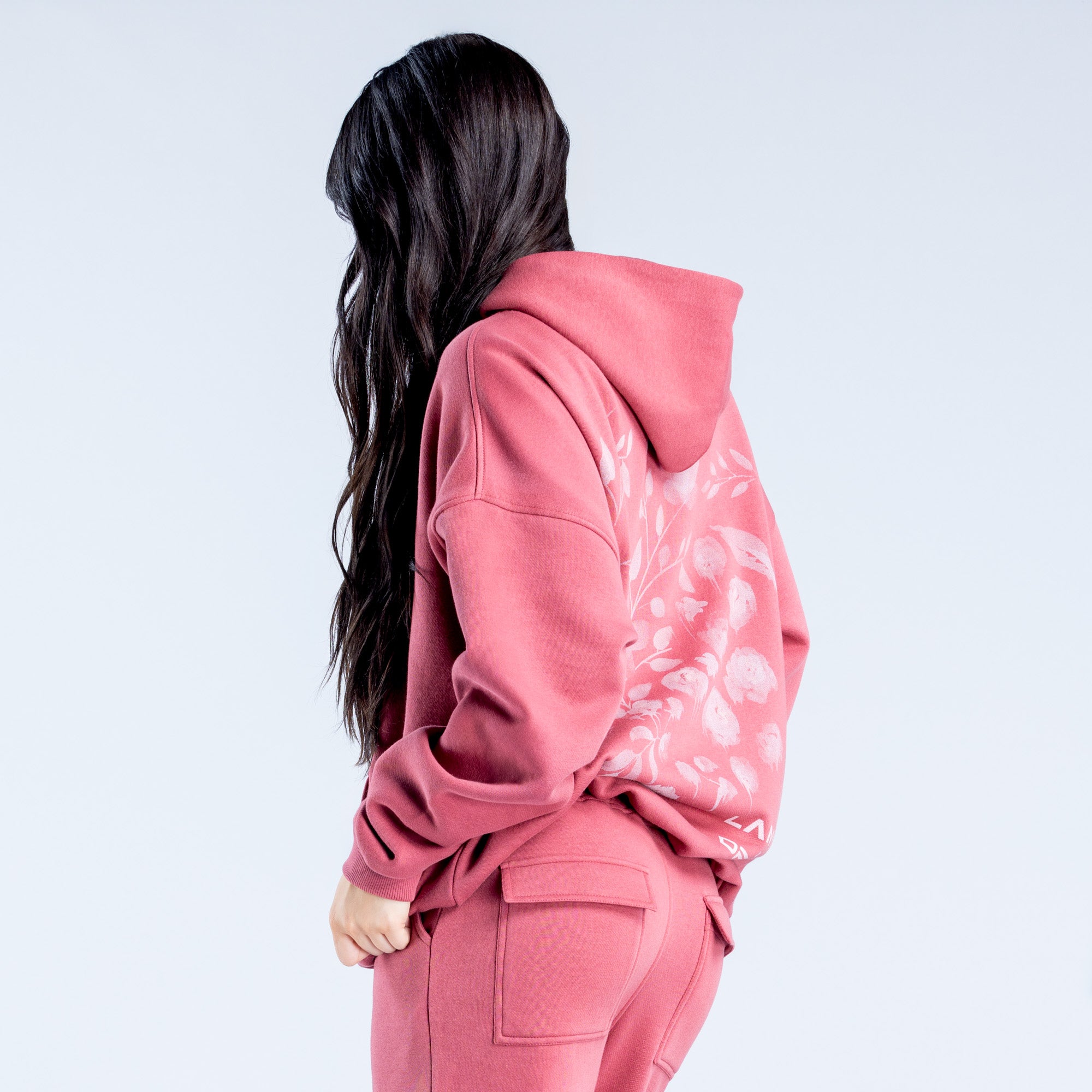 Φουτερ με Κουκουλα DFYNE Lanyi Edit Oversized γυναικεια βαθυ ροζ | 503648HMQ