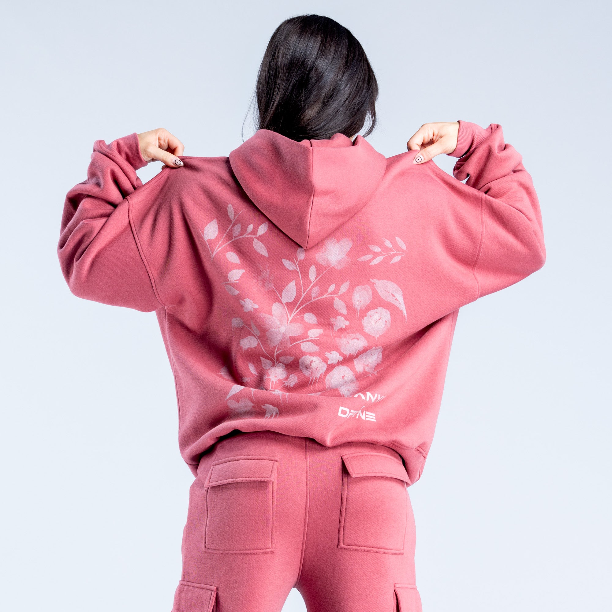 Φουτερ με Κουκουλα DFYNE Lanyi Edit Oversized γυναικεια βαθυ ροζ | 503648HMQ